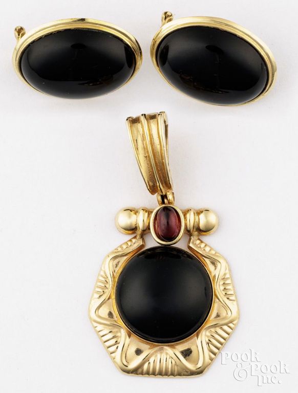 14k Yellow Gold Gemstone Jewelry Set