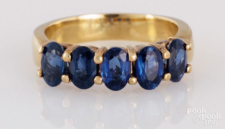 14k Yellow Gold Sapphire Ring