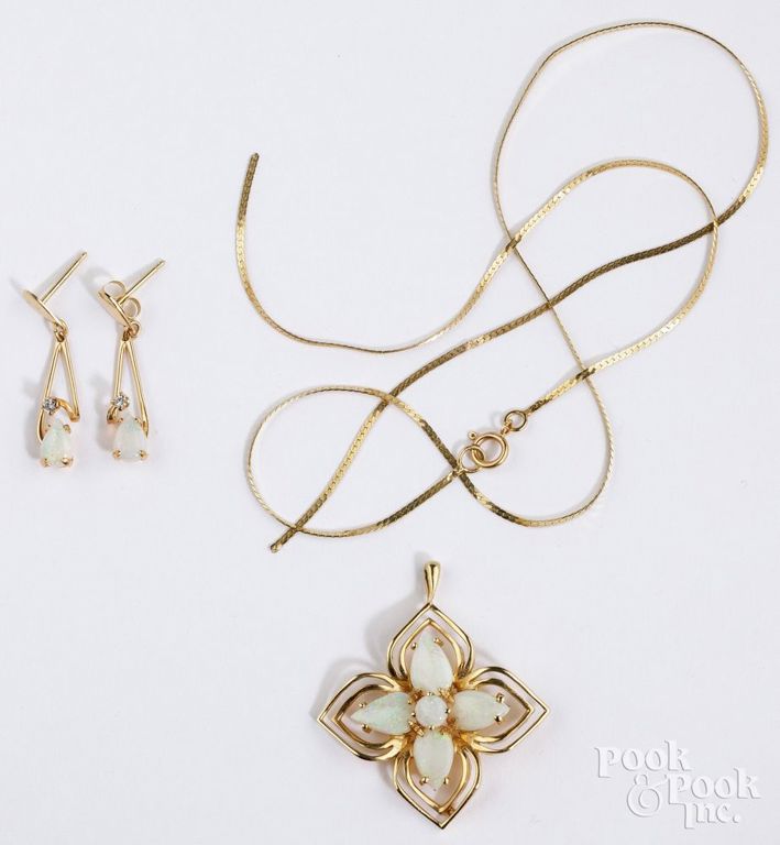 14k Yellow Gold Jewelry Set
