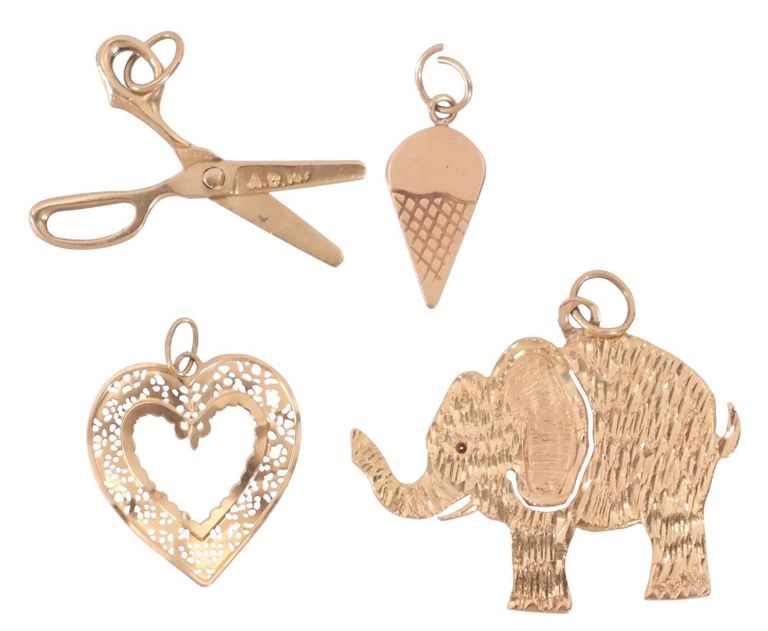 14k Gold Charm Pendants