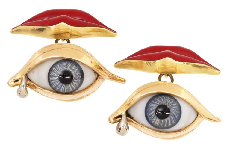 18k Gold Enamel Cufflinks