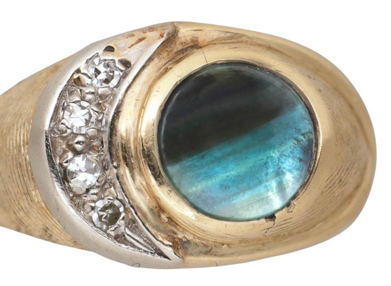 14k Gold Sapphire and Diamond Ring