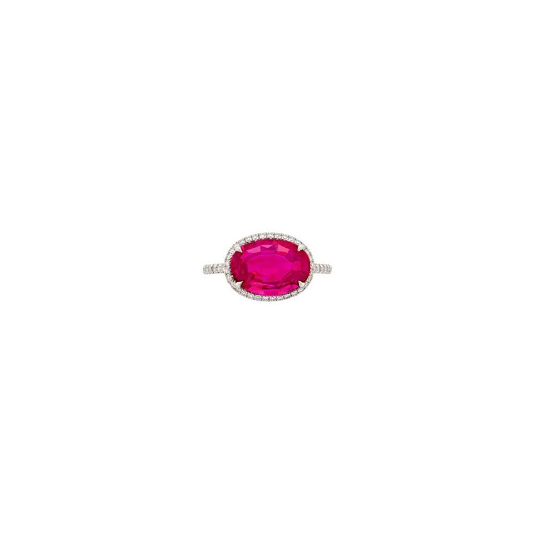 Platinum Ruby and Diamond Ring