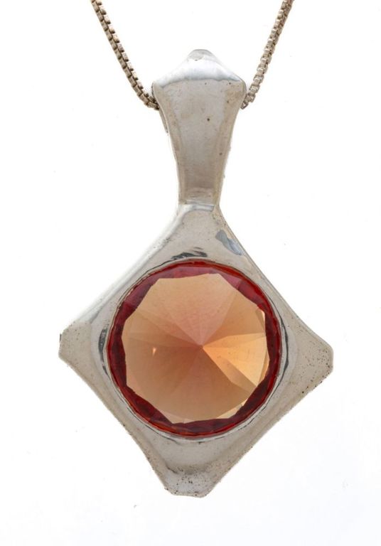 Sterling Silver Synthetic Sapphire Necklace