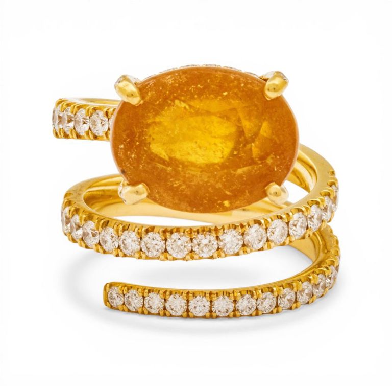 18k Gold Sapphire and Diamond Ring