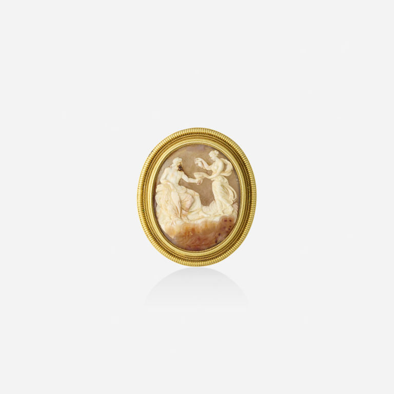 Yellow Gold Agate Pendant