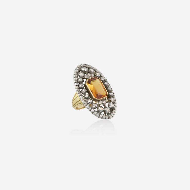 18k Gold and Silver Citrine Ring