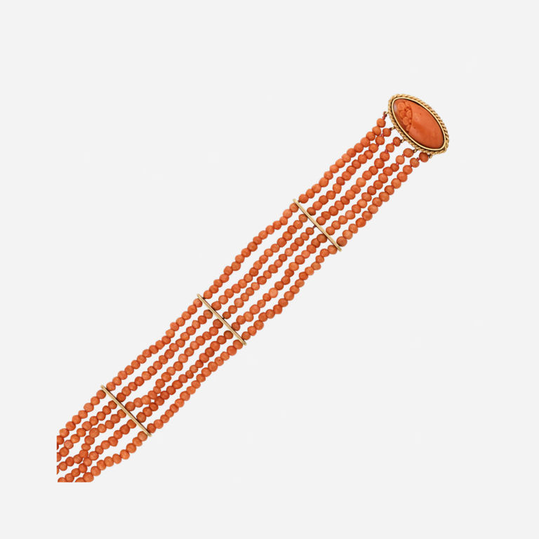Yellow Gold Coral Bracelet