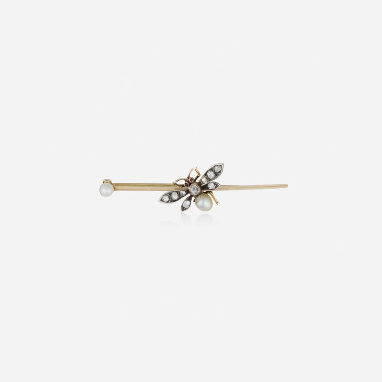 Gold, Silver and Pearl Brooch