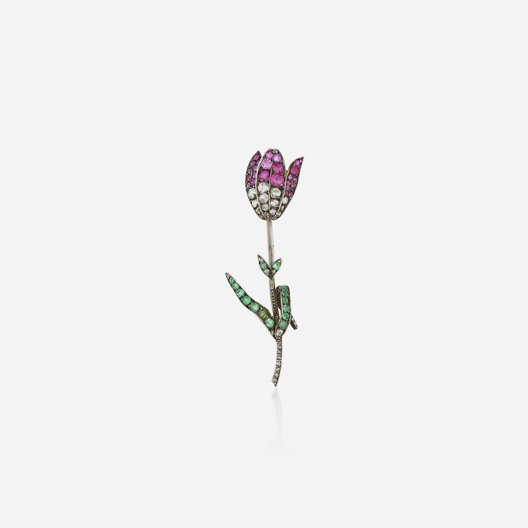 Gold, Silver and Gem Brooch