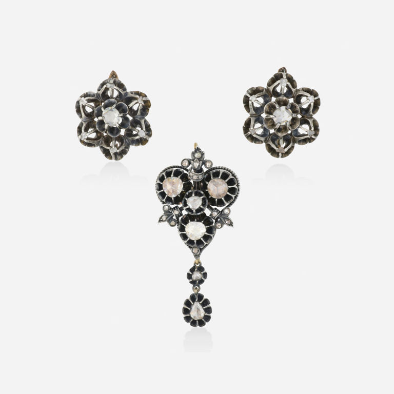 Gold, Silver and Diamond Jewelry Set