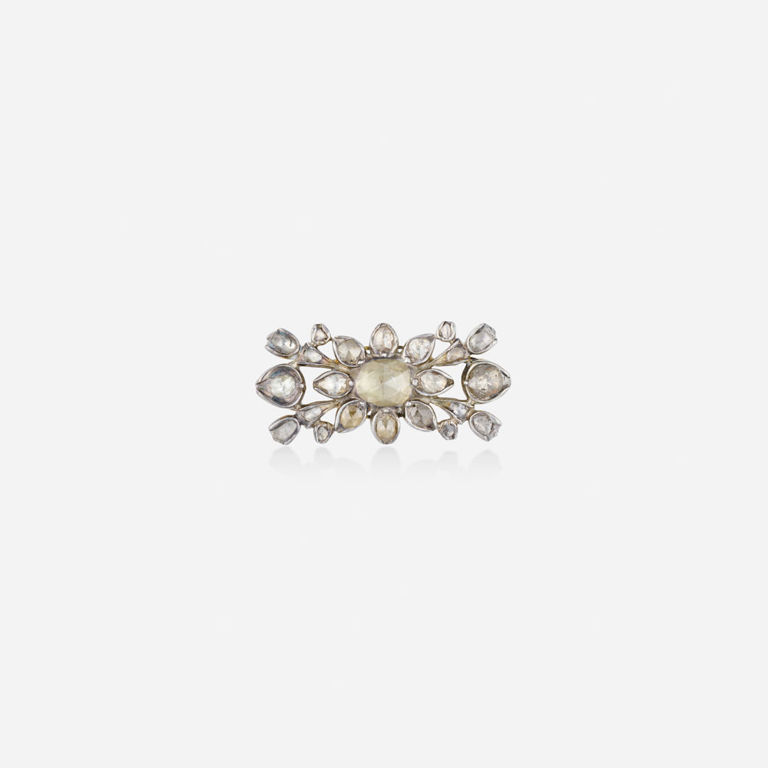 Gold and Silver Diamond Brooch