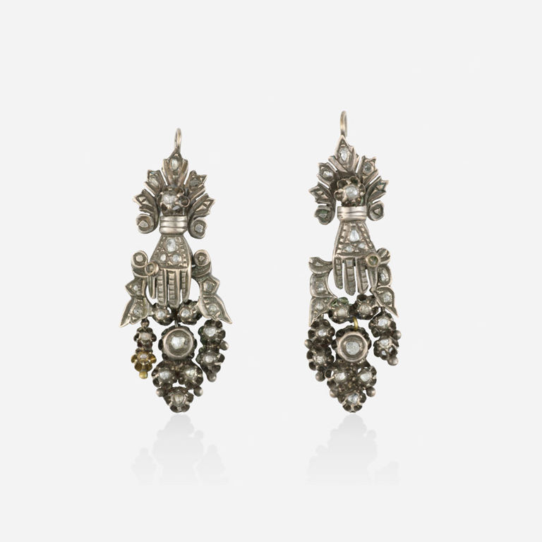 Silver Diamond Earrings