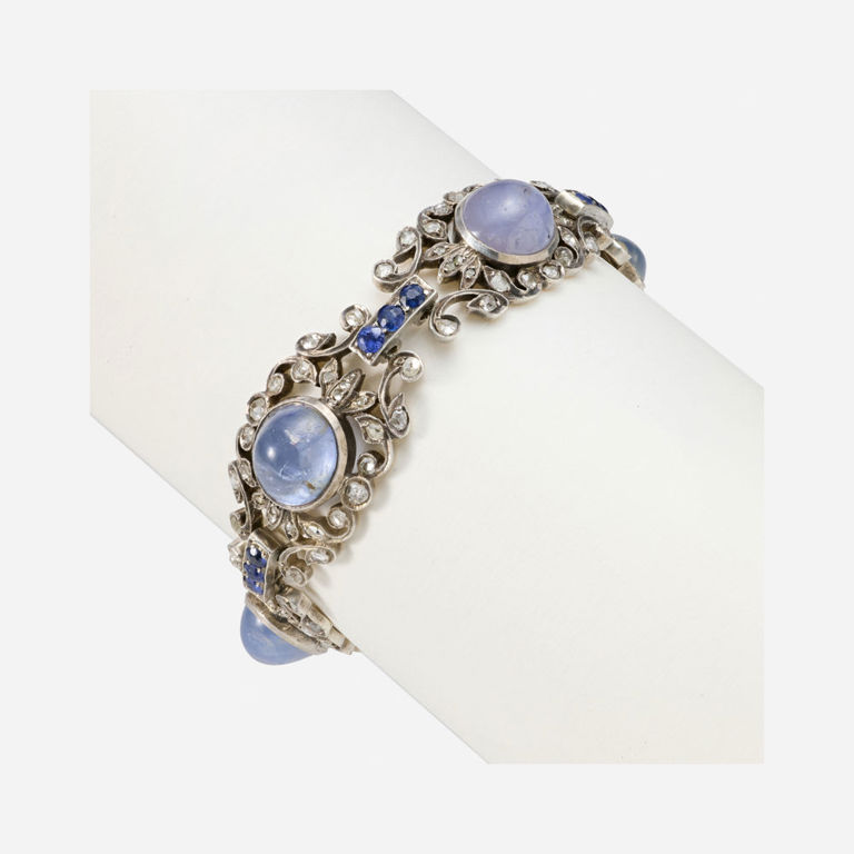 Gold and Silver Sapphire Bracelet