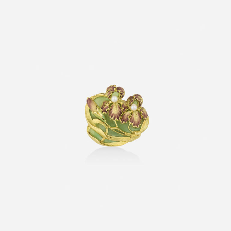 Gold Pearl Brooch