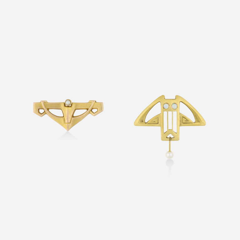 Gold Pearl Brooches
