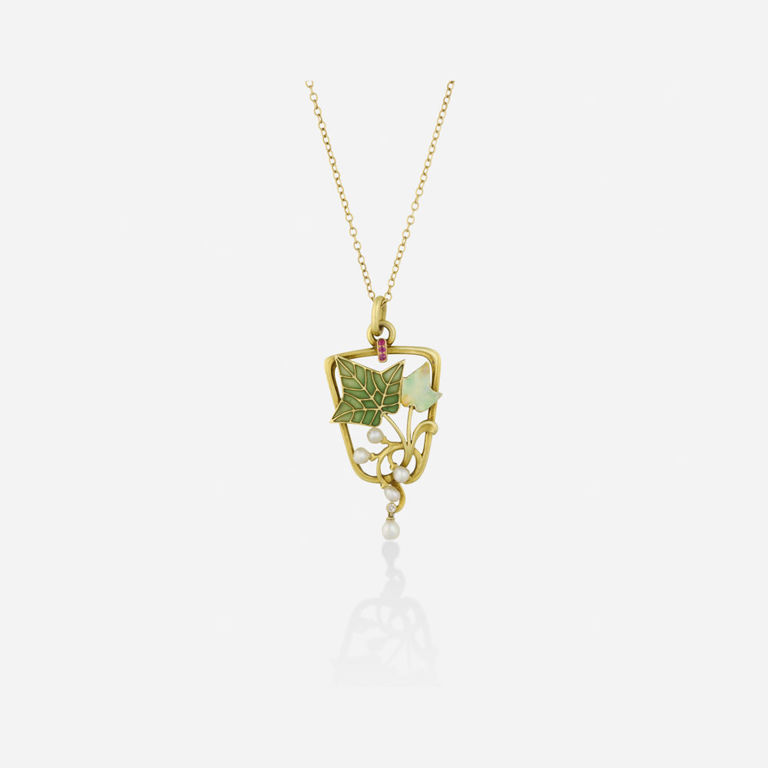 Gold Multi-Gem Pendant Necklace