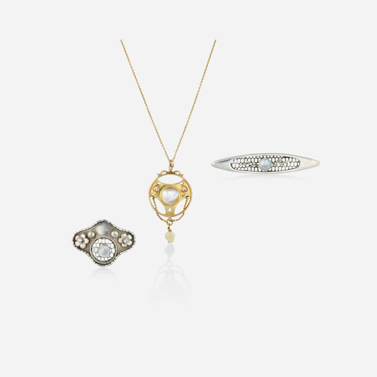 Gold, Silver and Pearl Jewelry Set