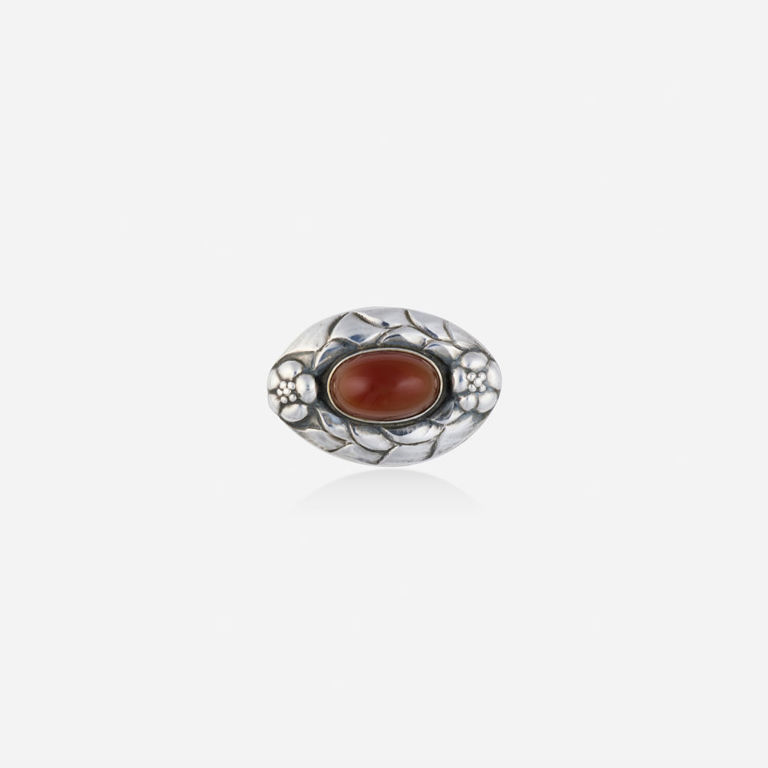 Silver Carnelian Brooch