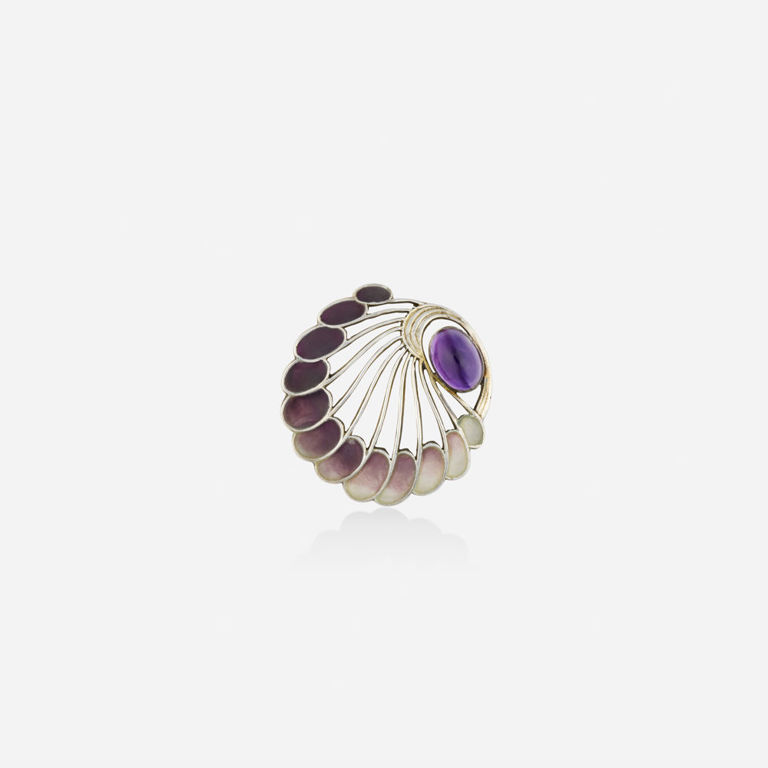Silver Amethyst Brooch