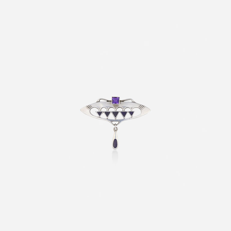 Silver Amethyst Brooch
