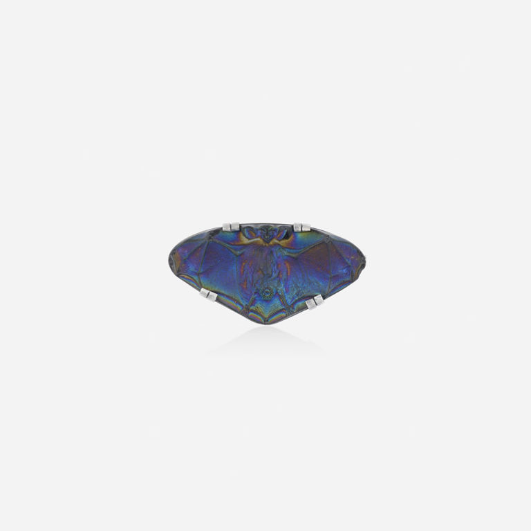 Metal Glass Brooch