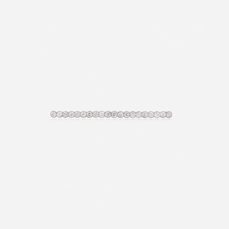 Platinum and Gold Diamond Brooch