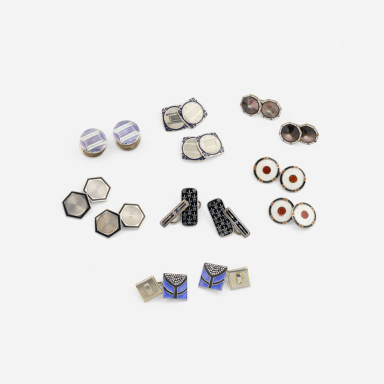 Seven 14k Gold and Silver Cufflinks