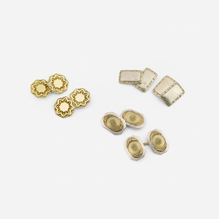 Three Gold and Platinum Cufflinks