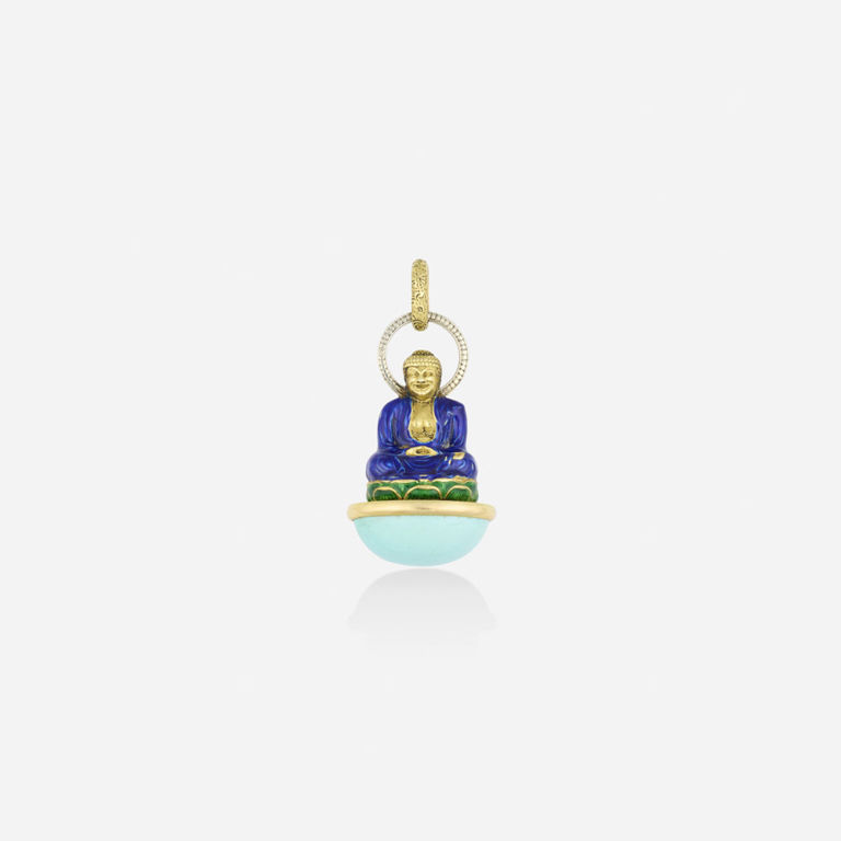 18k Gold Turquoise Pendant