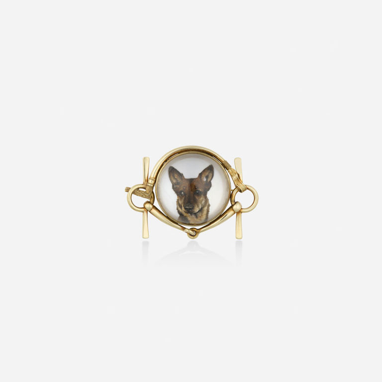 Gold Crystal Brooch