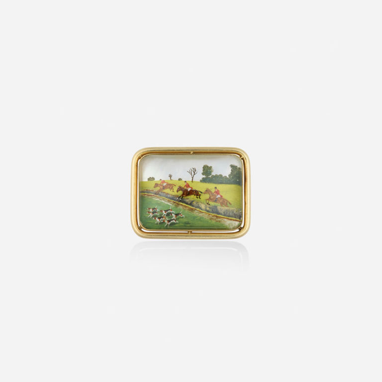 14k Gold Crystal Brooch