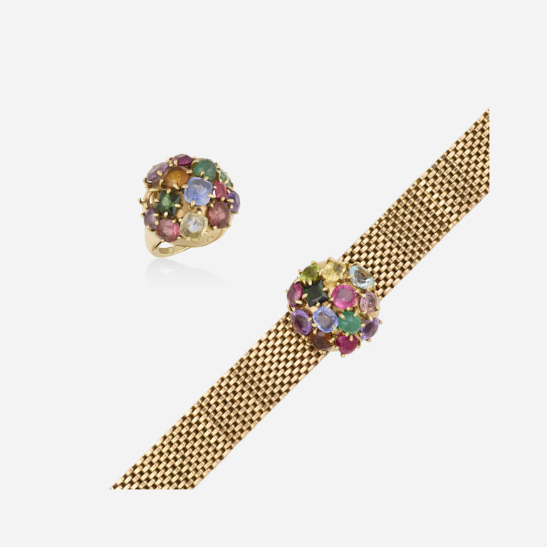 14k Gold Multi-Gem Jewelry Set