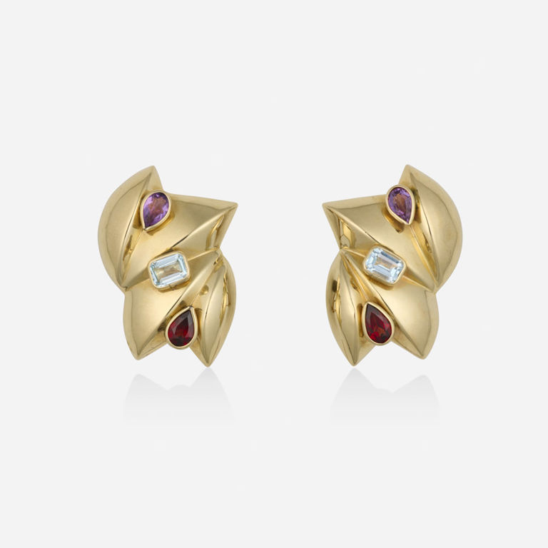 14k Gold Multi-Gem Earrings