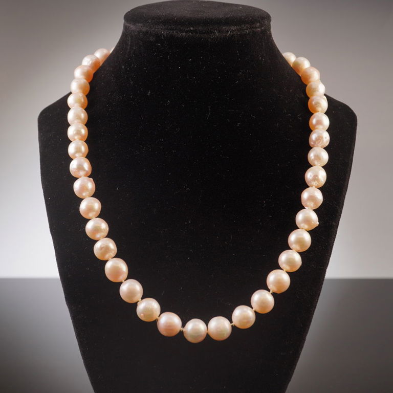 Platinum and 18k Gold Pearl and Diamond Necklace