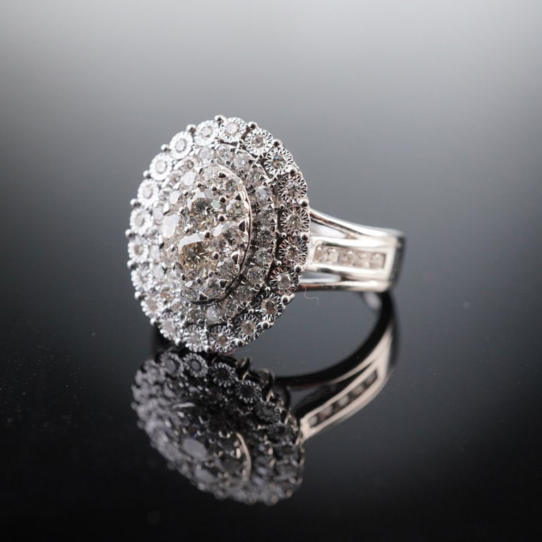 14k White Gold Diamond Cocktail Ring