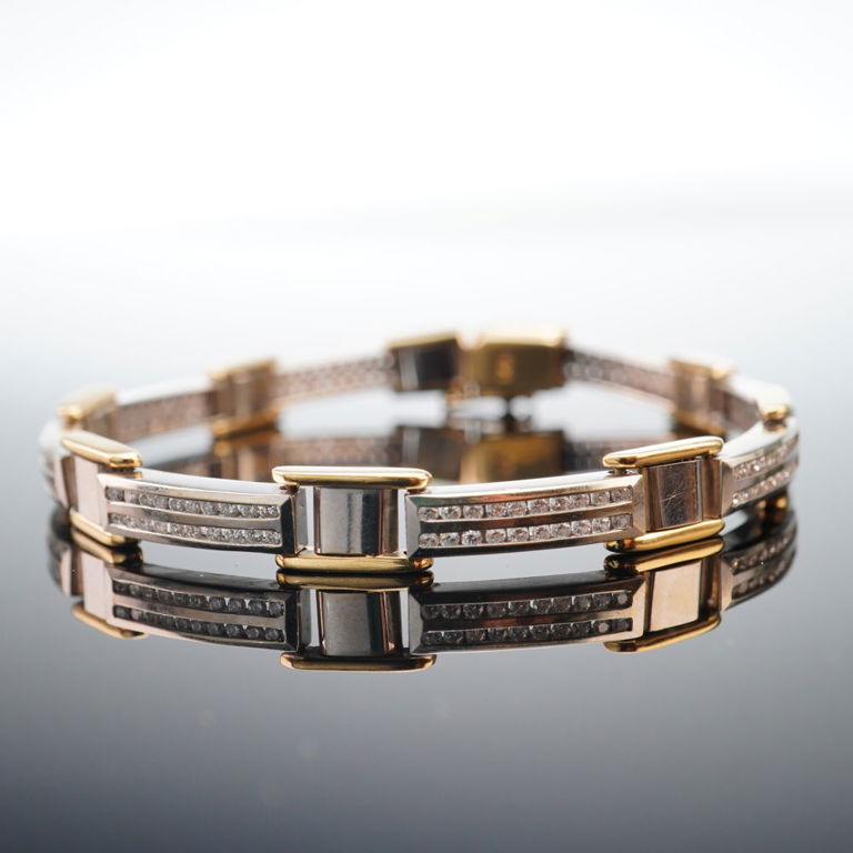 14k Yellow and White Gold Diamond Bracelet