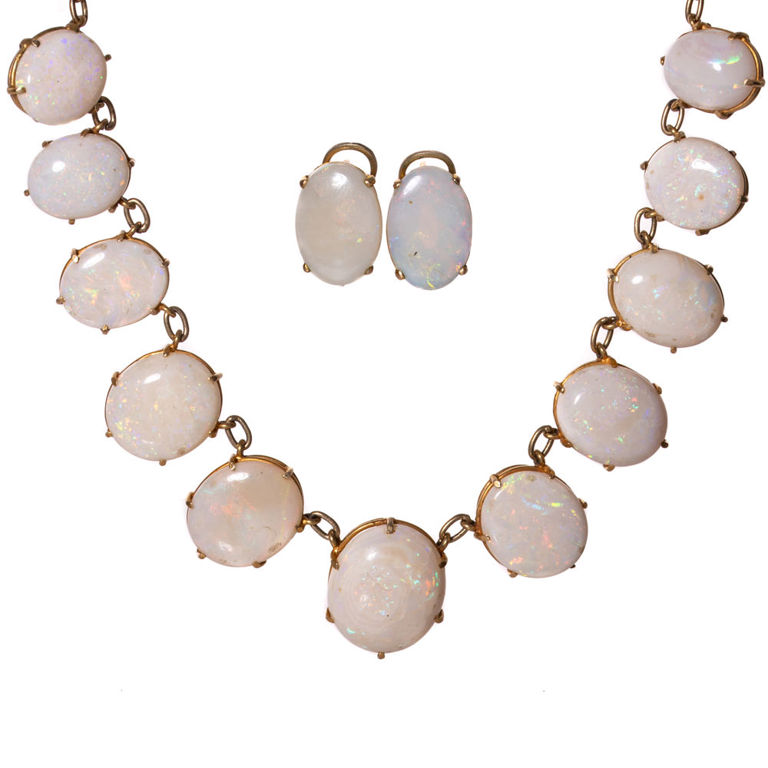 Vermeil, 10k and 14k Yellow Gold Opal Jewelry Set