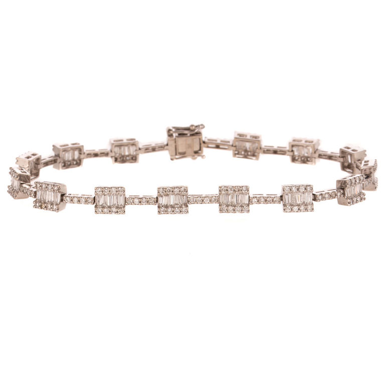 14k White Gold Diamond Bracelet