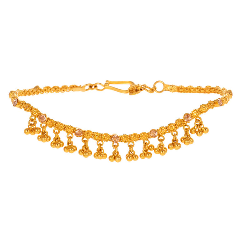 22k Yellow Gold Diamond Fringe Bracelet