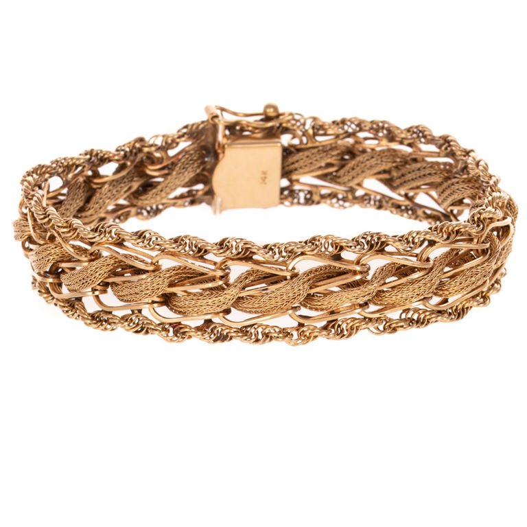 14k Yellow Gold Woven Bracelet
