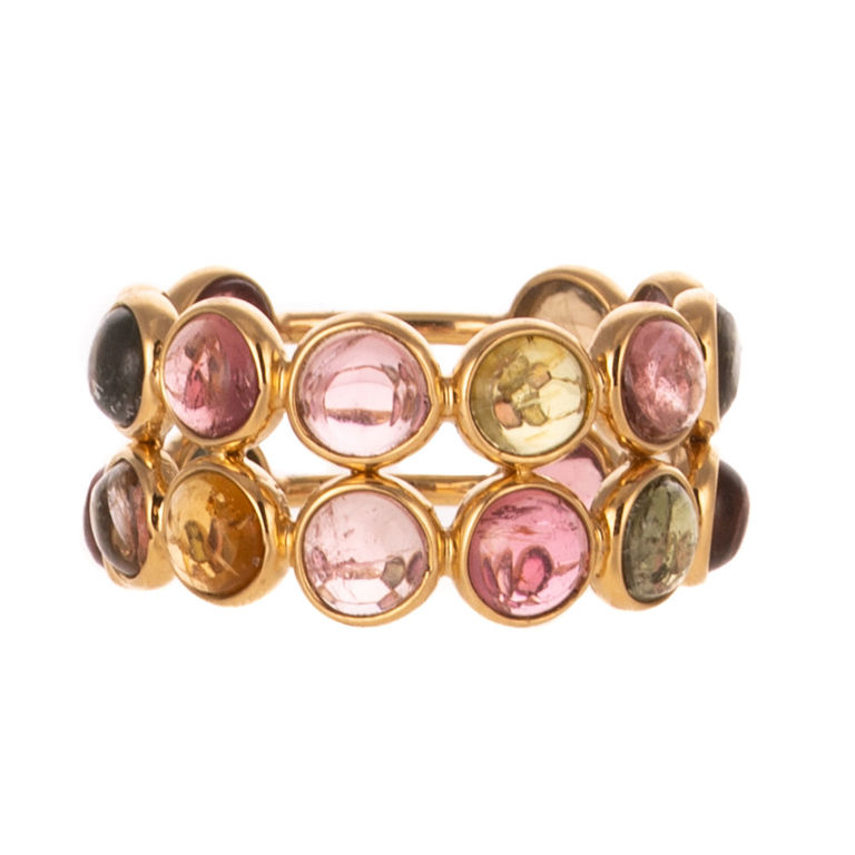 18k Yellow Gold Multi-Colored Tourmaline Ring