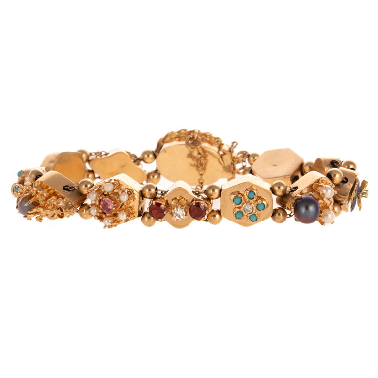14k Yellow Gold Multi-Gem Bracelet