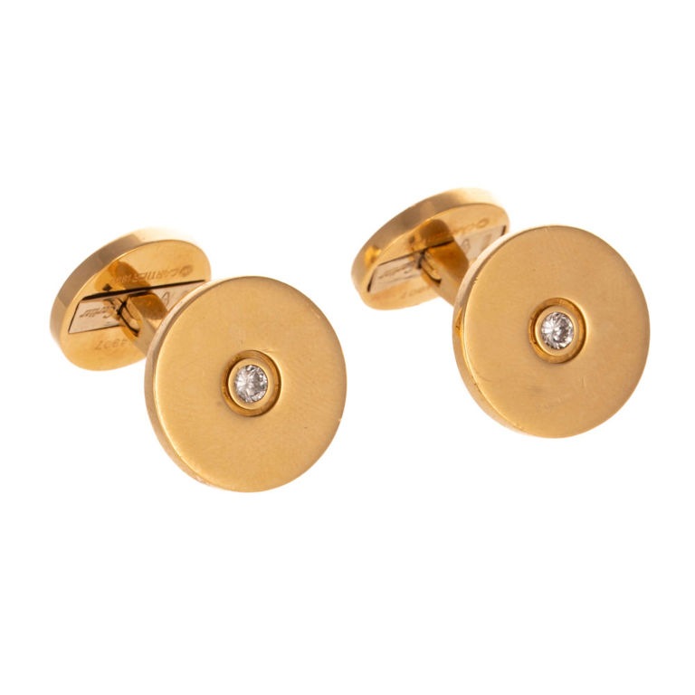 18k Yellow Gold Diamond Cufflinks