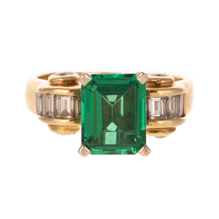 14k Yellow Gold Topaz and Diamond Cocktail Ring