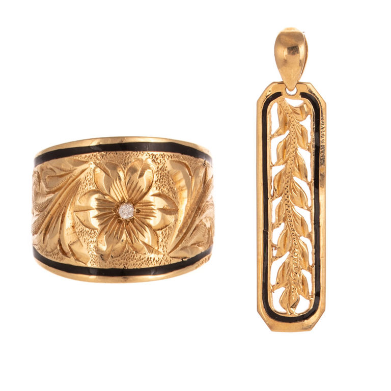 14k Yellow Gold Jewelry Set