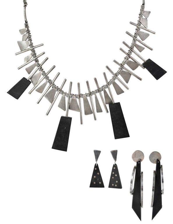 Sterling Silver Ebony Jewelry Set