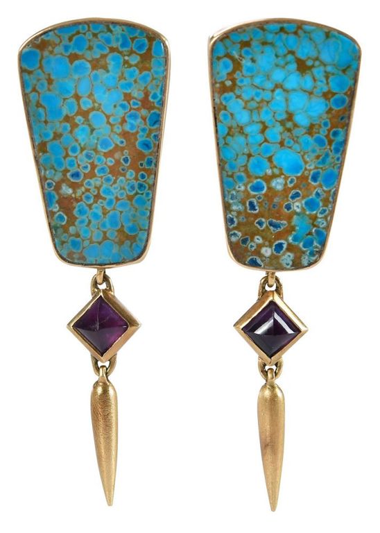Gold Multi-Gem Earrings
