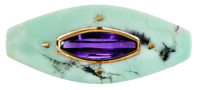 18k Gold Multi-Gem Brooch