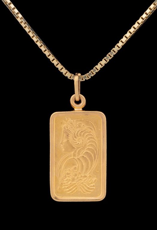 Gold and Vermeil Ingot Pendant Necklace